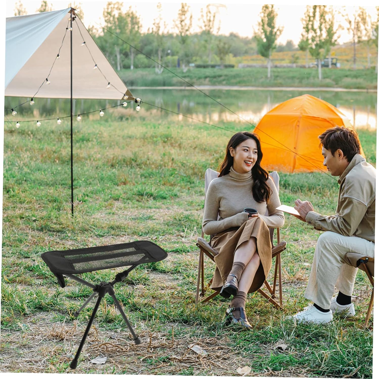 Portable Moon Chair Outdoor Folding Stool for Camping Sports Fishing Lightweight Easy-Carry Compact Design