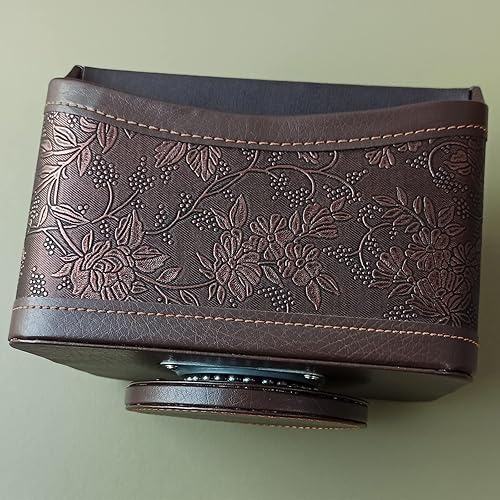 Miniatura 3 de Soporte de cuero antiguo para control remoto giratorio de 360 grados, organizador giratorio de escritorio para mandos a distancia de TV, bolígrafo,