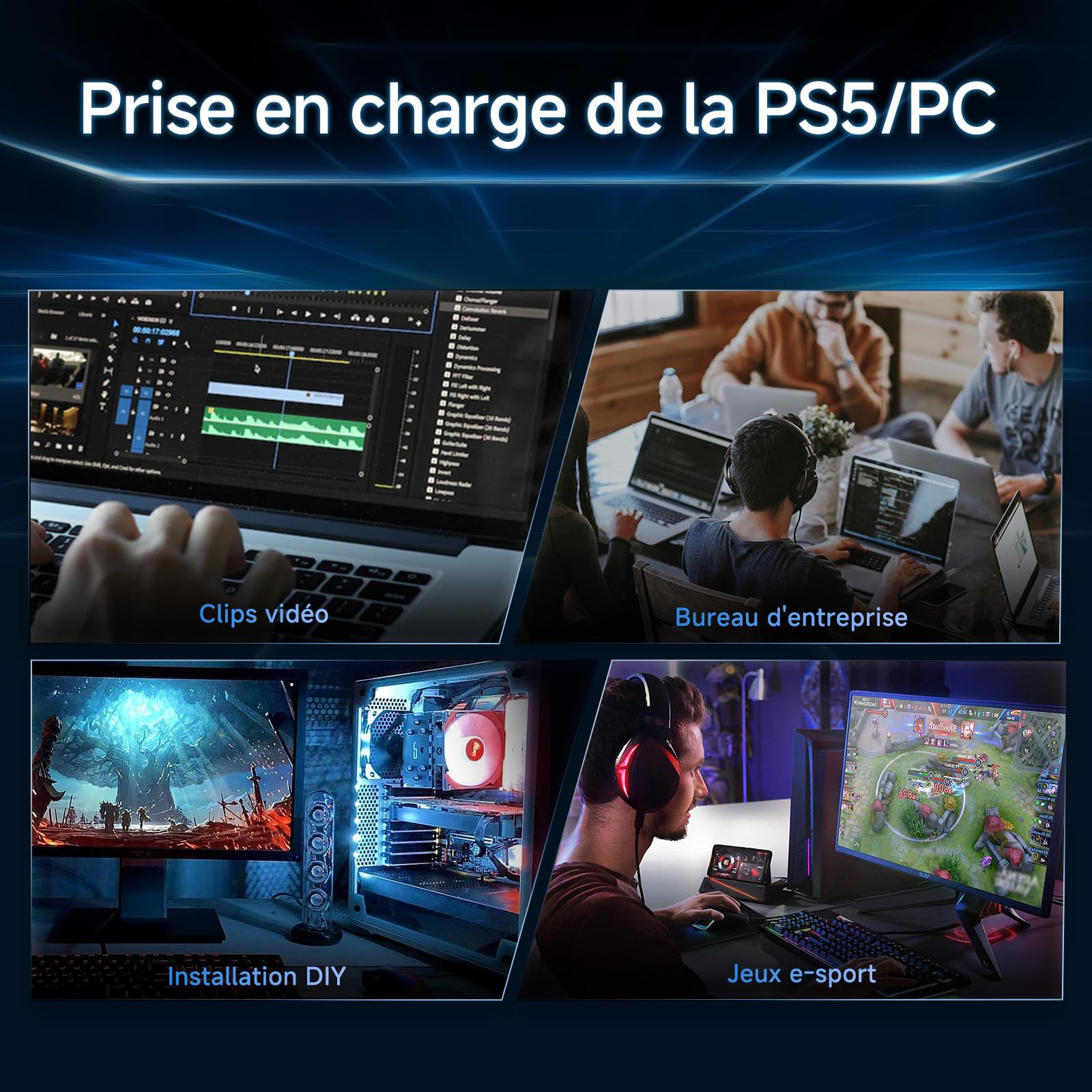 fanxiang S660 SSD 4To PCIe 4.0 NVMe SSD M.2 2280 Disque SSD Interne avec Dissipateur Thermique, Jusqu'à 5000 Mo/s, Cache SLC Dynamique, Parfaitement Compatible avec PS5