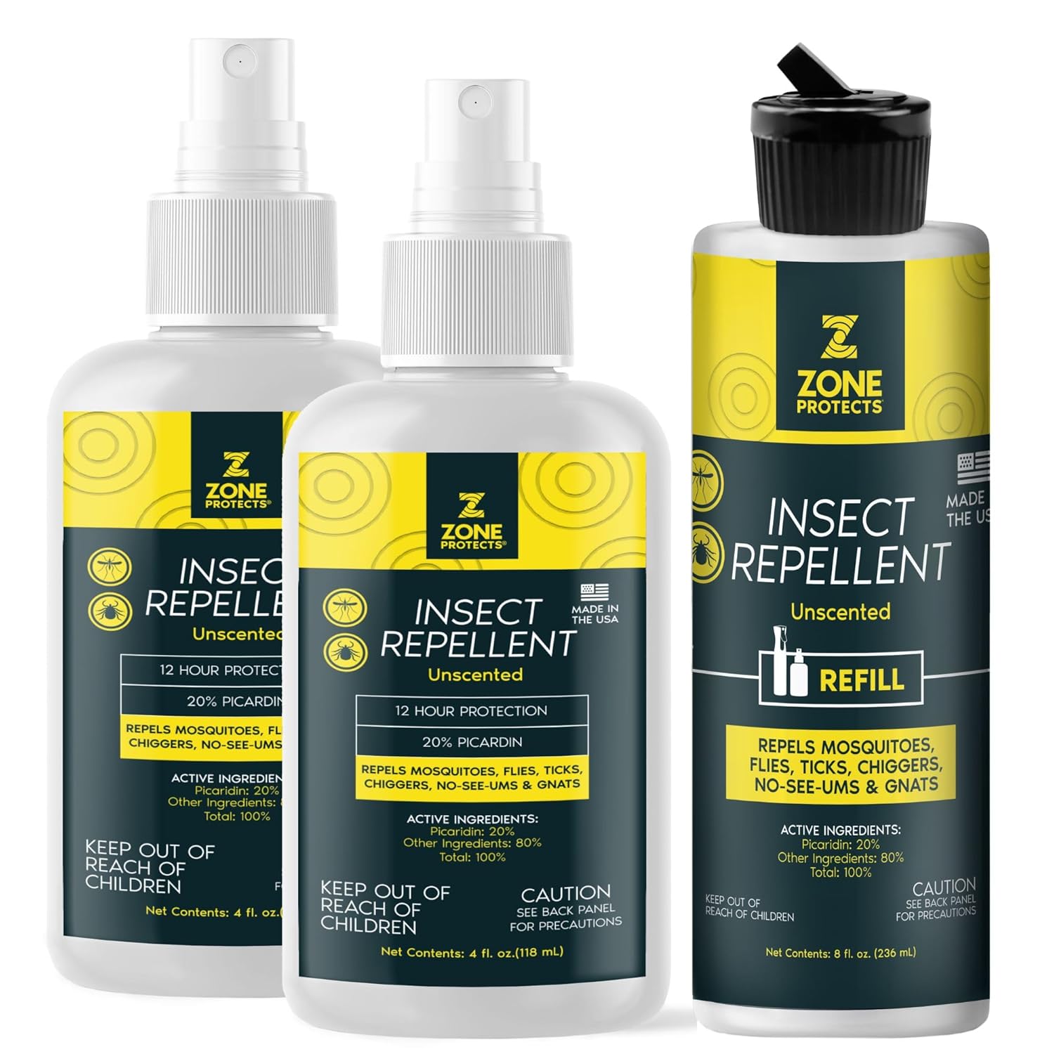Spray Inseticida Zone Protects com Picaridina Sem Perfume 2-Packs ...