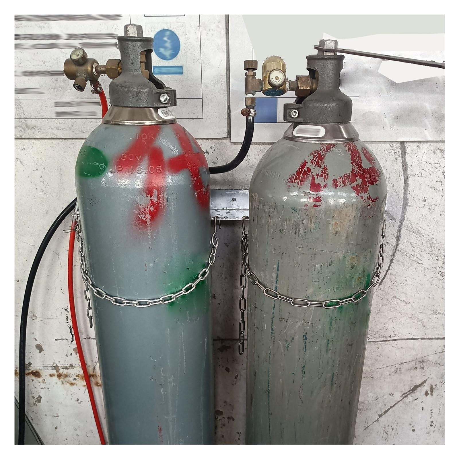 Gasflasche Halterung Gasflaschenhalter Hochleistungs-Gasflaschen-Wandhalter, Halterung Für Sauerstoffflaschen In Werkstatt/Wohnzimmer/Schlafzimmer, Keine Rolle, Universelles Sauerstoffregal(5 pack)