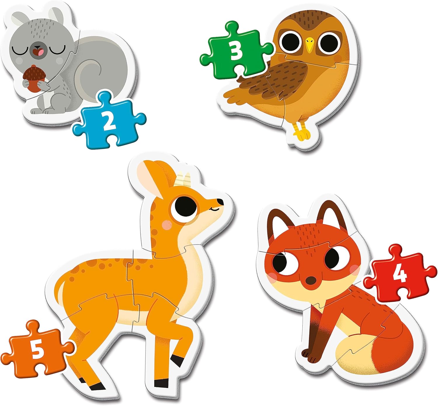 Clementoni - 20814 - My First Puzzle Forest Animals - 2-3-4-5 Pieces, Jigsaw Puzzle for Kids