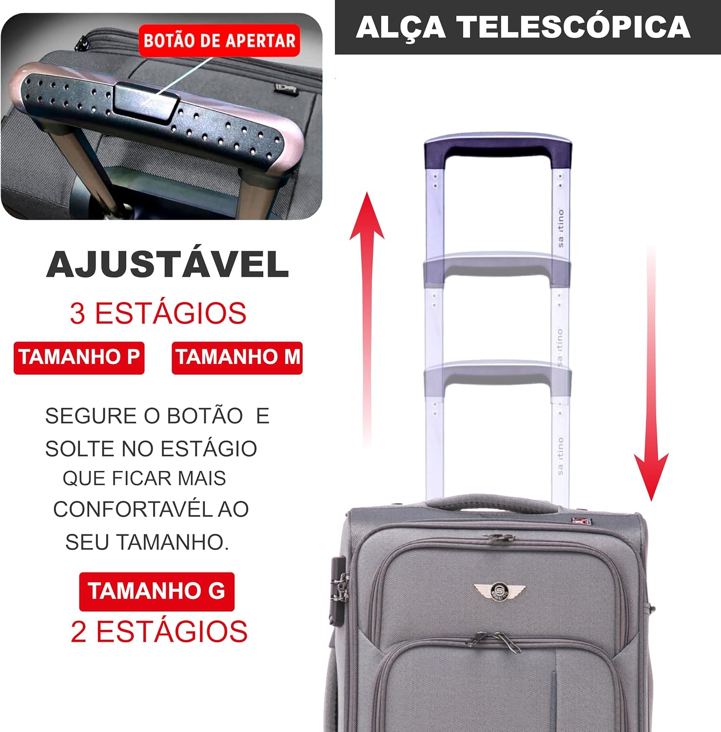 SANTINO, Mala de Bordo Little Havana Super Leve 360° SantinoALKV501P Cor: Chumbo SANTINO, Mala de Bordo Little Havana Super Leve 360° SantinoALKV501P Cor: Chumbo