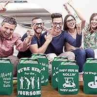 Vista 7 de Enfriador de latas de cerveza de golf, paquete de 12 fundas para latas de despedida de soltero, de neopreno, para bebidas, suministros