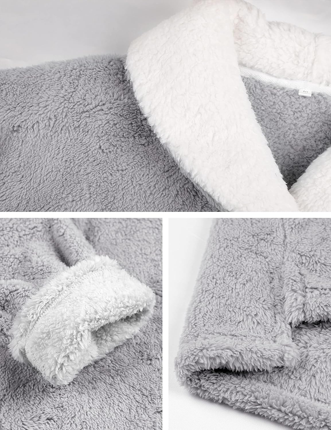 Faleave Womens Winter Fluffy Pajamas Set Warm Fleece Pants Pullover Plush Sleepwear - Image 7