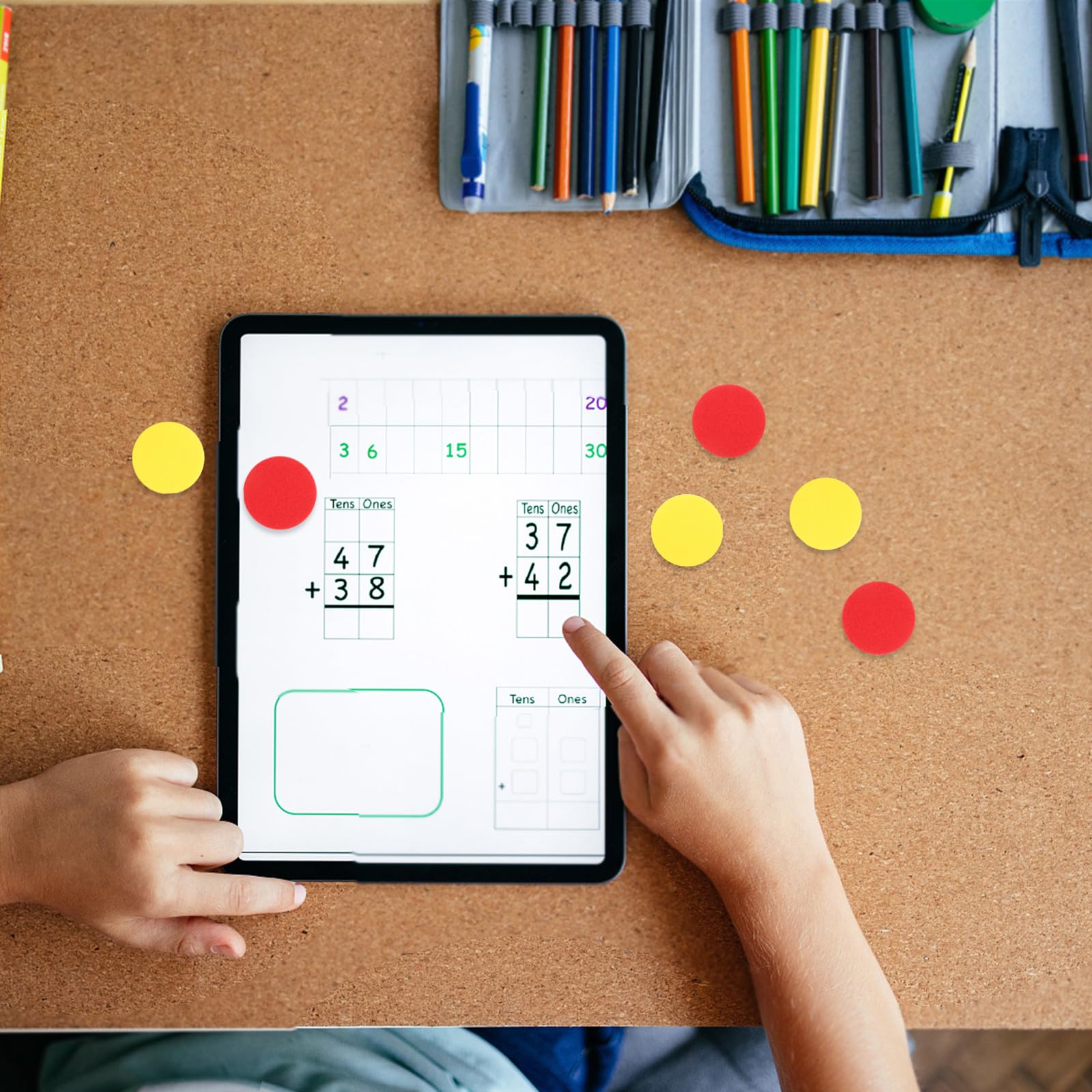 TOYANDONA 200 Stück Runde Mathematik Zählchips aus Eva für Kinder mit Zweifarbigen Zählscheiben Sicher und Leicht Handhabbar für Klassenzimmer und Lernspiele