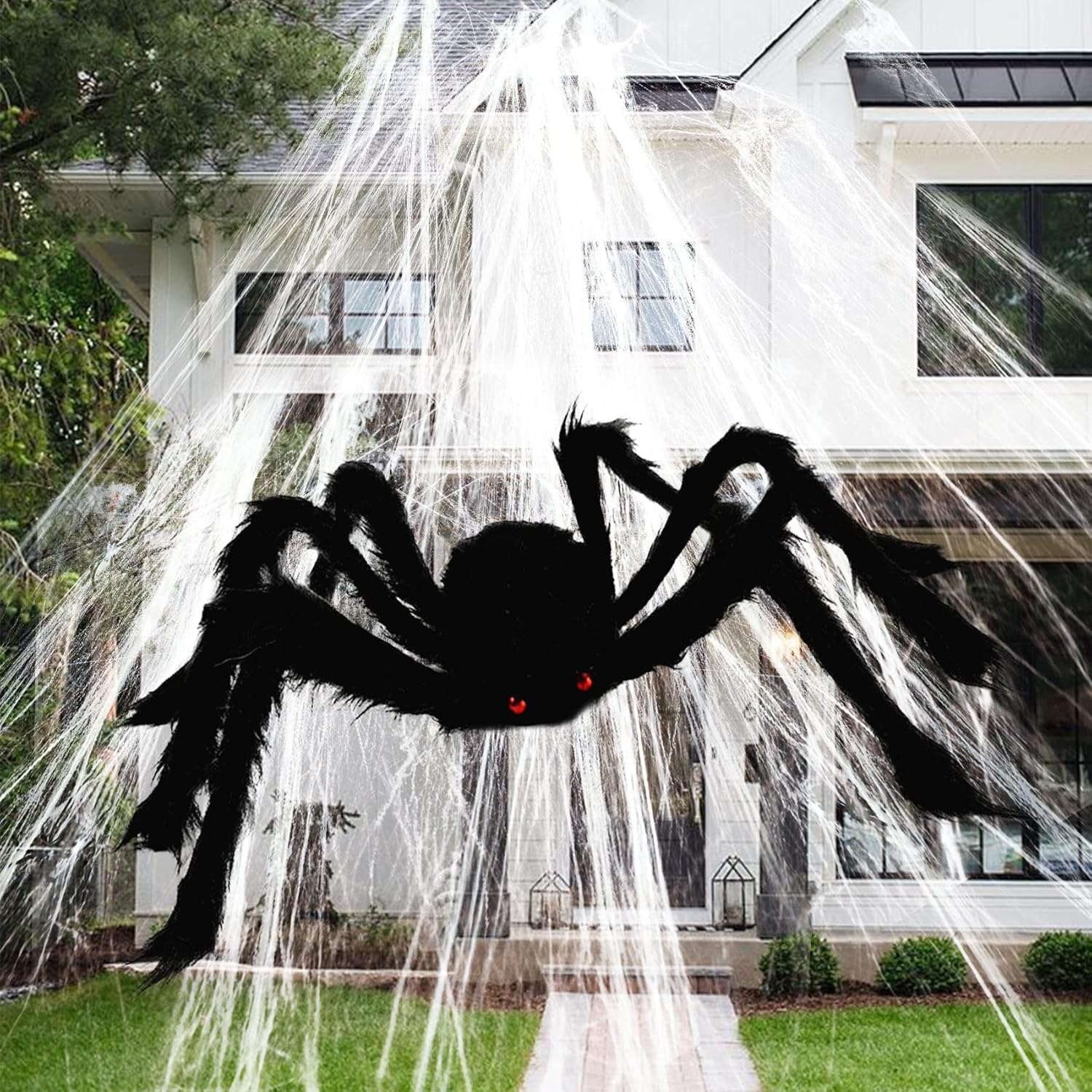 PartyPoter Halloween Spider Decorations Giant Spider Halloween