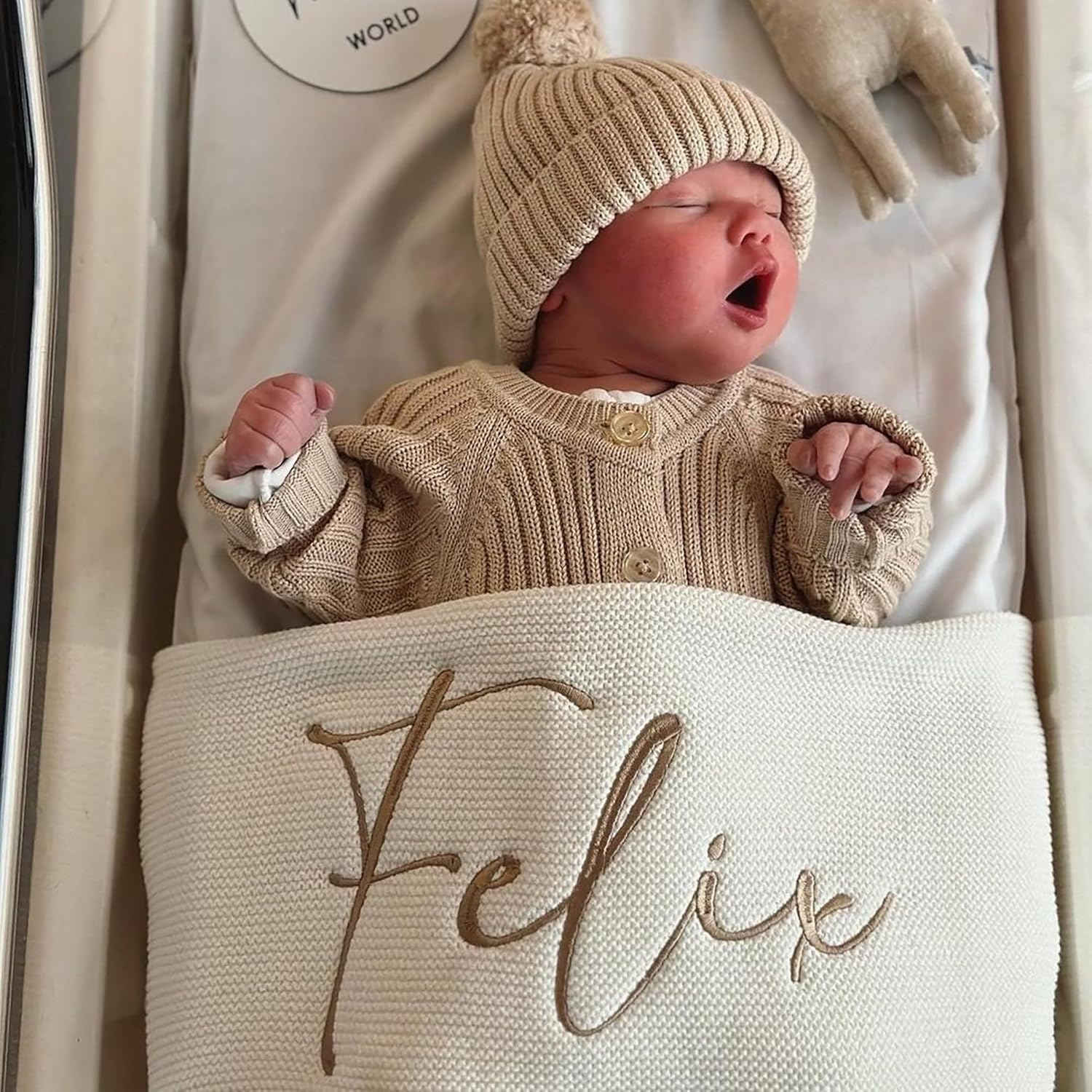 Famitrendz Personalized Baby Blanket, Custom Embroidered