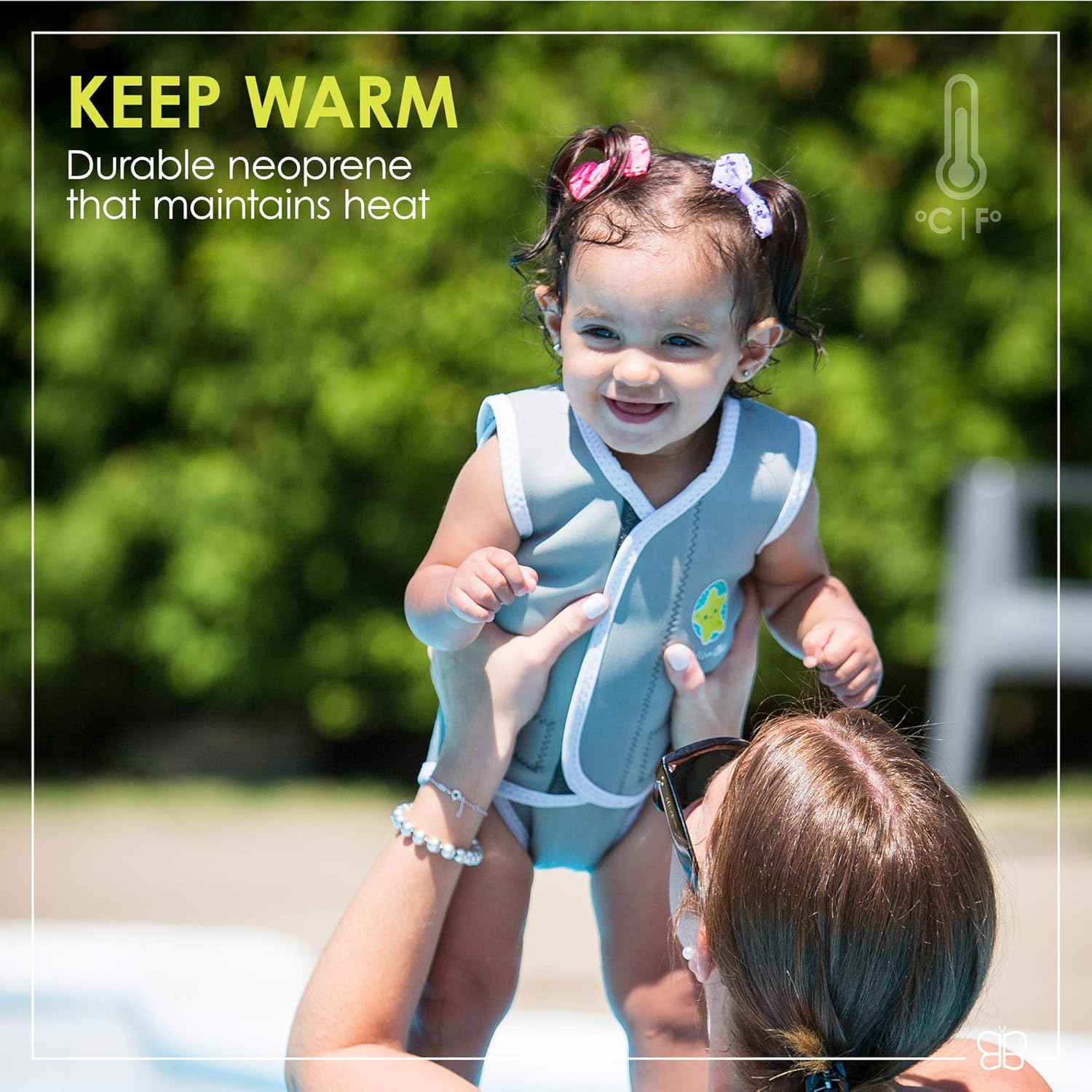 bblüv Wräp Kids Wetsuit Swim Vest - Warm Neoprene Baby and Toddler Swim Vest for Boys and Girls, with Velcro Adjustment, SPF Protection and Carrying Bag