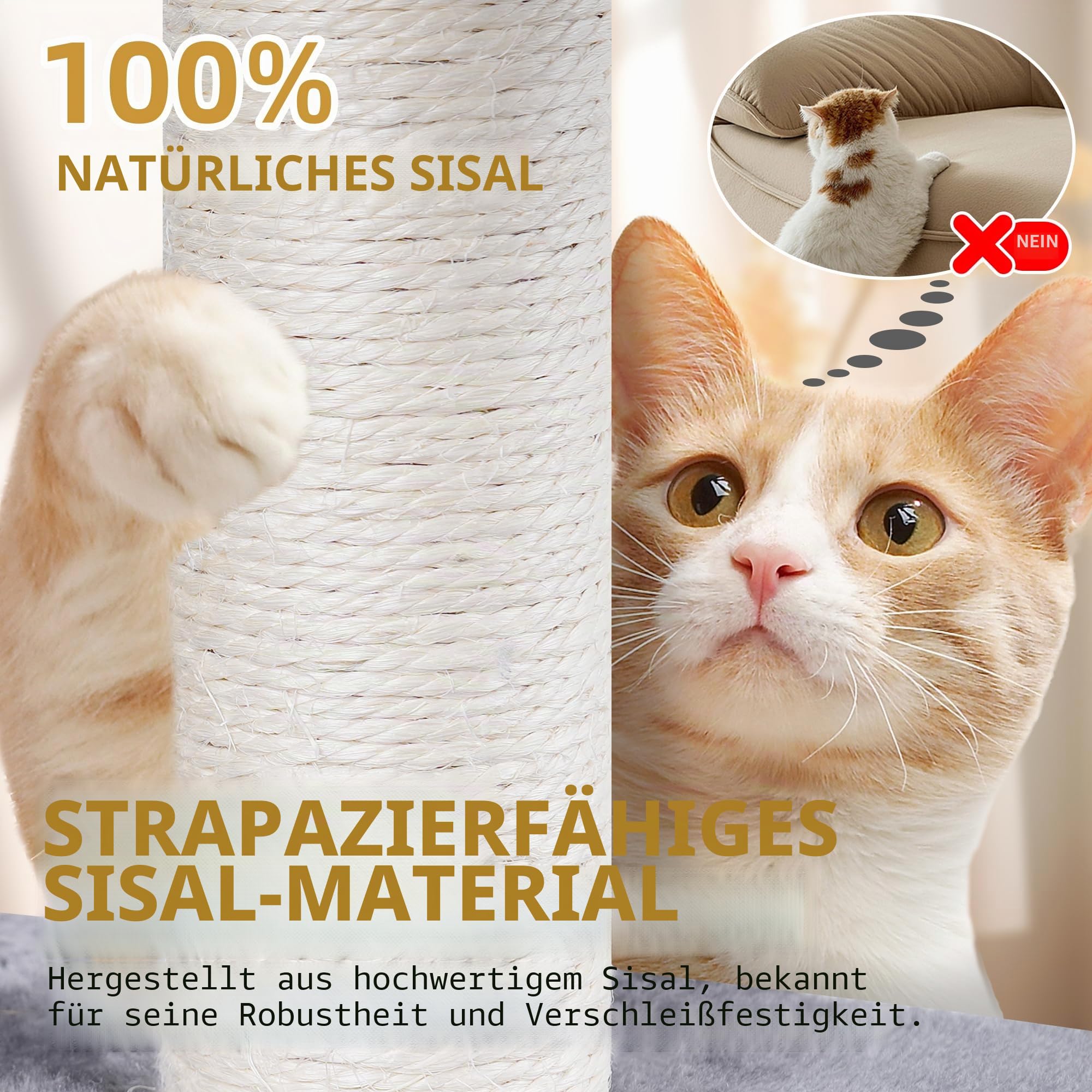 TWDEPART Kratzbaum für Katzen mit Aktivitätscenter, 95cm Kletterbaum Katzenspielzeug mit Spielzeugkugeln, Grau