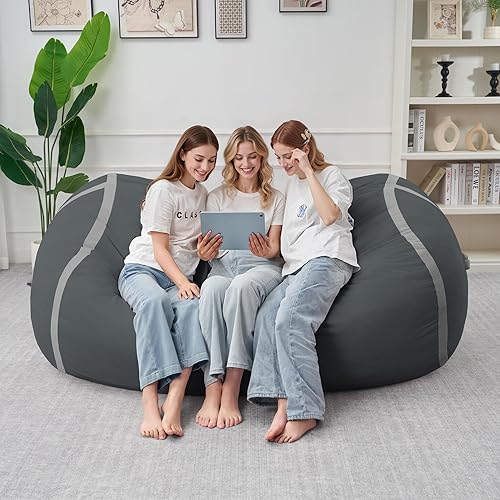 Miniatura 178 de HABUTWAY Puf gigante de 2 pies para adultos, con relleno de espuma viscoelástica, puf grande con funda de terciopelo holandés extraíble para sala de