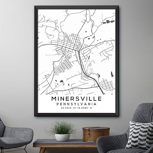 Miniatura 4 de Map of Minersville, Pennsylvania, Light 2 (8x10)