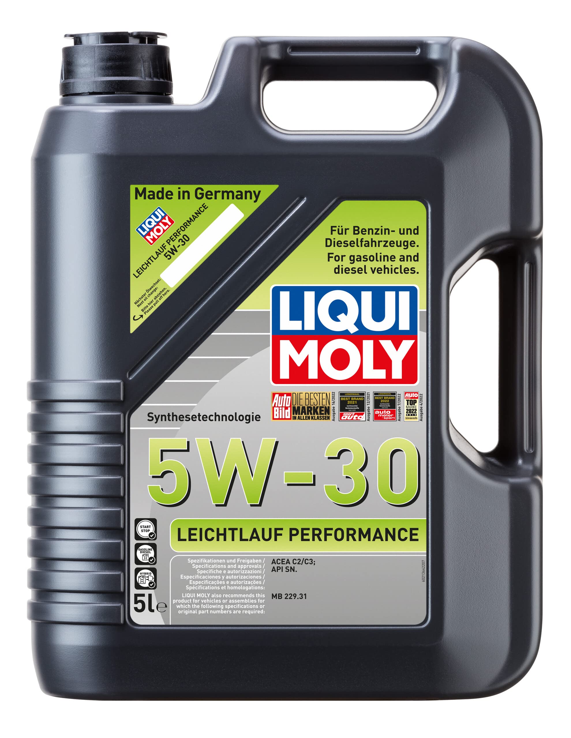 LIQUI MOLY | Leichtlauf Performance 5W-30 | 5 L | Oli motore | Sintetico completo avanzato | SKU: 21364