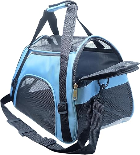 ZaneSun Transportador para gatos, transportador de viaje para mascotas de lados suaves para gatos, perros y cachorros, bolsa plegable portátil para