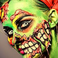 Vista 7 de MEICOLY Pintura Facial y Corporal Verde Claro (2.37 Oz), Rellenos para Calcetines de Navidad, Pintura Facial Verde Lima para Halloween SFX