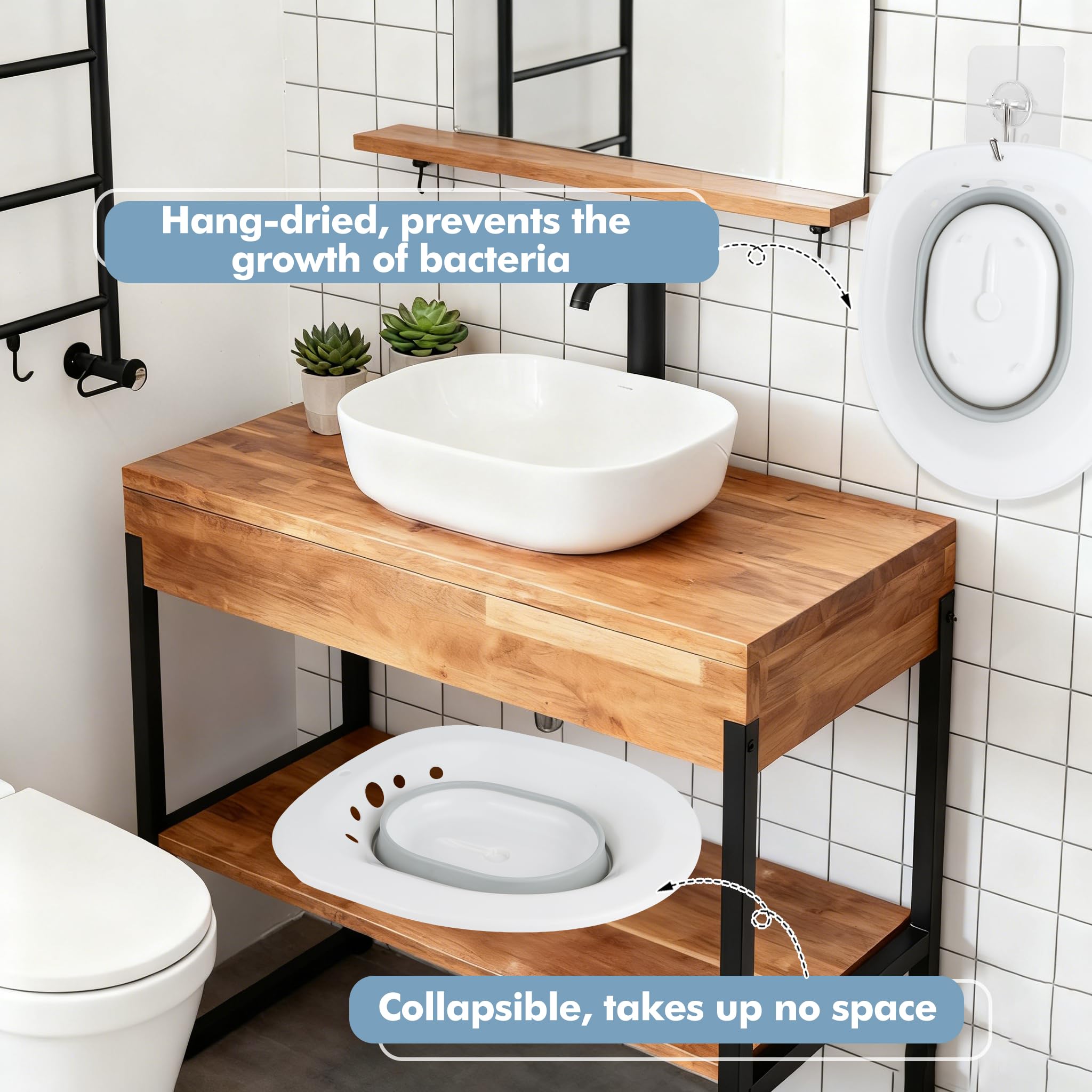 Bidet Portatile Pieghevole per WC, Ideale per Chi Soffre di Emorroidi, Donne Incinte e Anziani, con Installazione Rapida e Design Igienico per Massimo Comfort Quotidiano