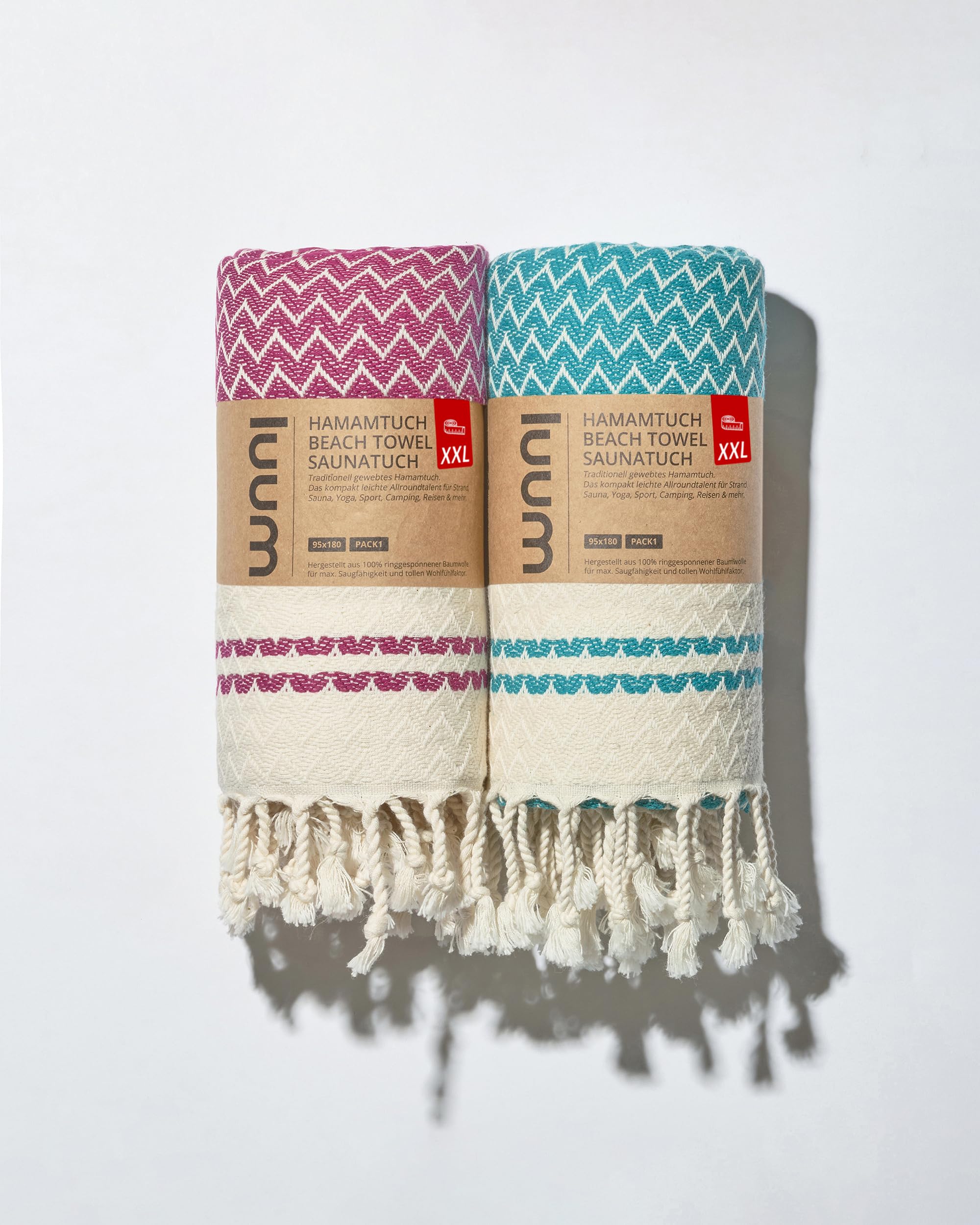 Luum Sauna Towel, Hammam Towel, Beach Towel, Picnic Blanket, Bath Towel, Travel Towel, Sauna Kilt, Fouta, Women and Men, Premium Cotton, Compact, Lightweight, Quick-Drying, Berry/Turquoise, 90 x 180