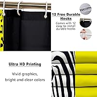 Vista 4 de Poedist - Juego de cortinas de ducha para baño, 4 piezas, estilo brillante con estampado amarillo, incluye tapetes para baño
