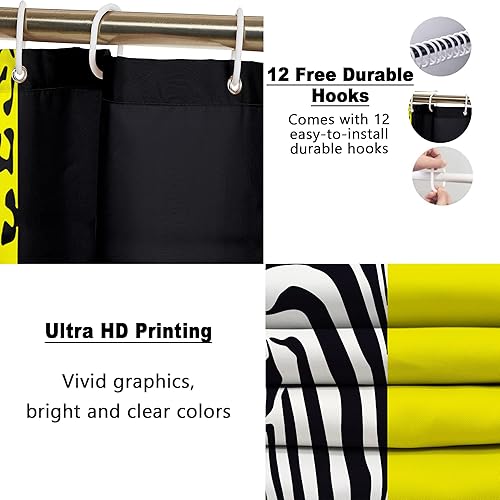 Miniatura 4 de Poedist Juego de 4 cortinas de ducha de baño, juego de cortinas de ducha de estilo brillante con alfombras