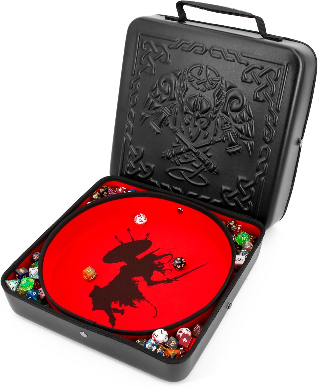 CASEMATIX XL Dice Tray and DND Dice Holder Travel Case for Up to 700 RPG Dice