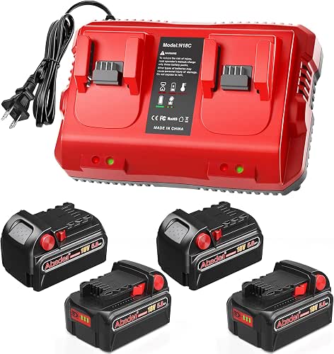 Abeden 18V Battery 4 Pack 5.0Ah Replacement for Milwaukee m18