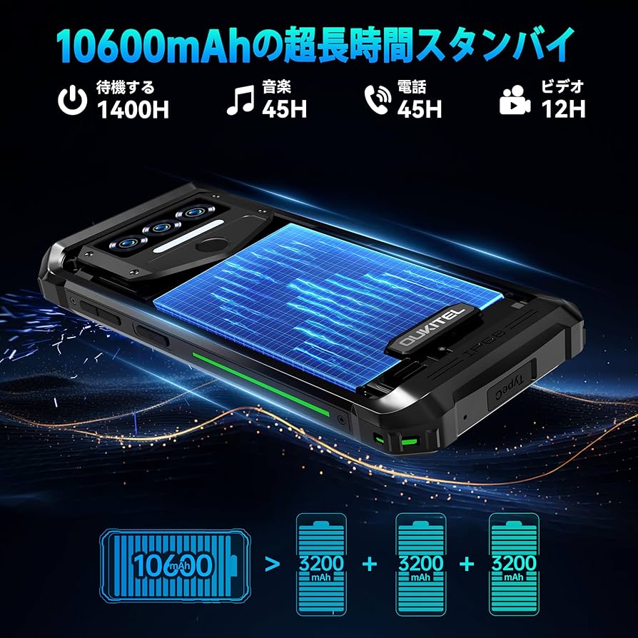 スマートフォン本体 PUPU Amazon | OUKITEL WP38 SIMフリー スマホ 本体 12GB RAM+256GB