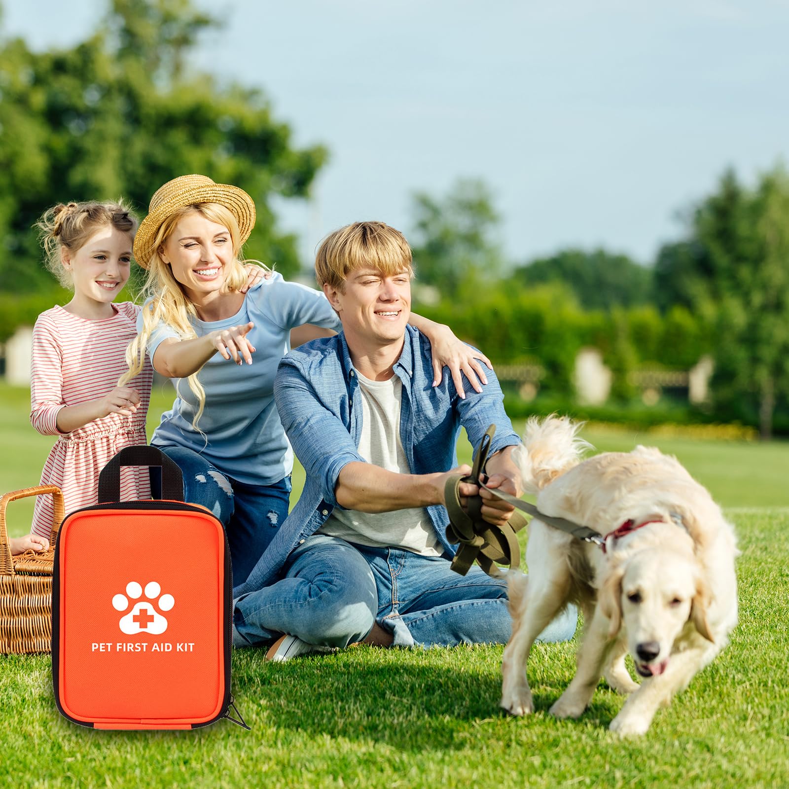 GOMETY Kit de primeros auxilios para perros y gatos, botiquín de viaje para perros, mascotas, botiquín de primeros auxilios, bolsa de emergencia para perros, ideal para el hogar, camping al aire libre