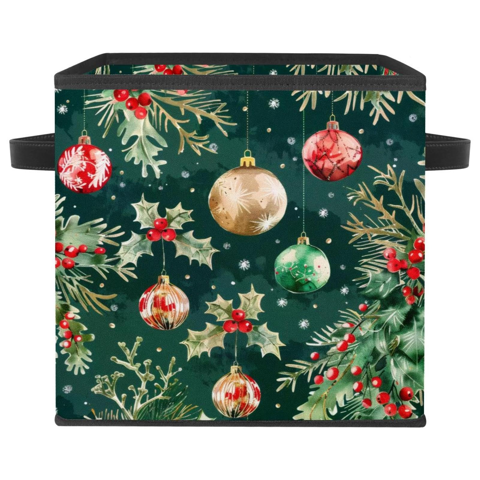 Grand cube de rangement pour boules de Noël et vêtements sur étagère