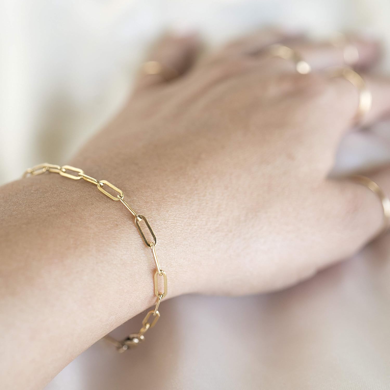 VACRONA Gold Tiny Beaded Bracelet 14K Gold Plated Chain Bracelets for Women Dainty Tiny Pearl Bracelet Adjustable Chain Jewelry