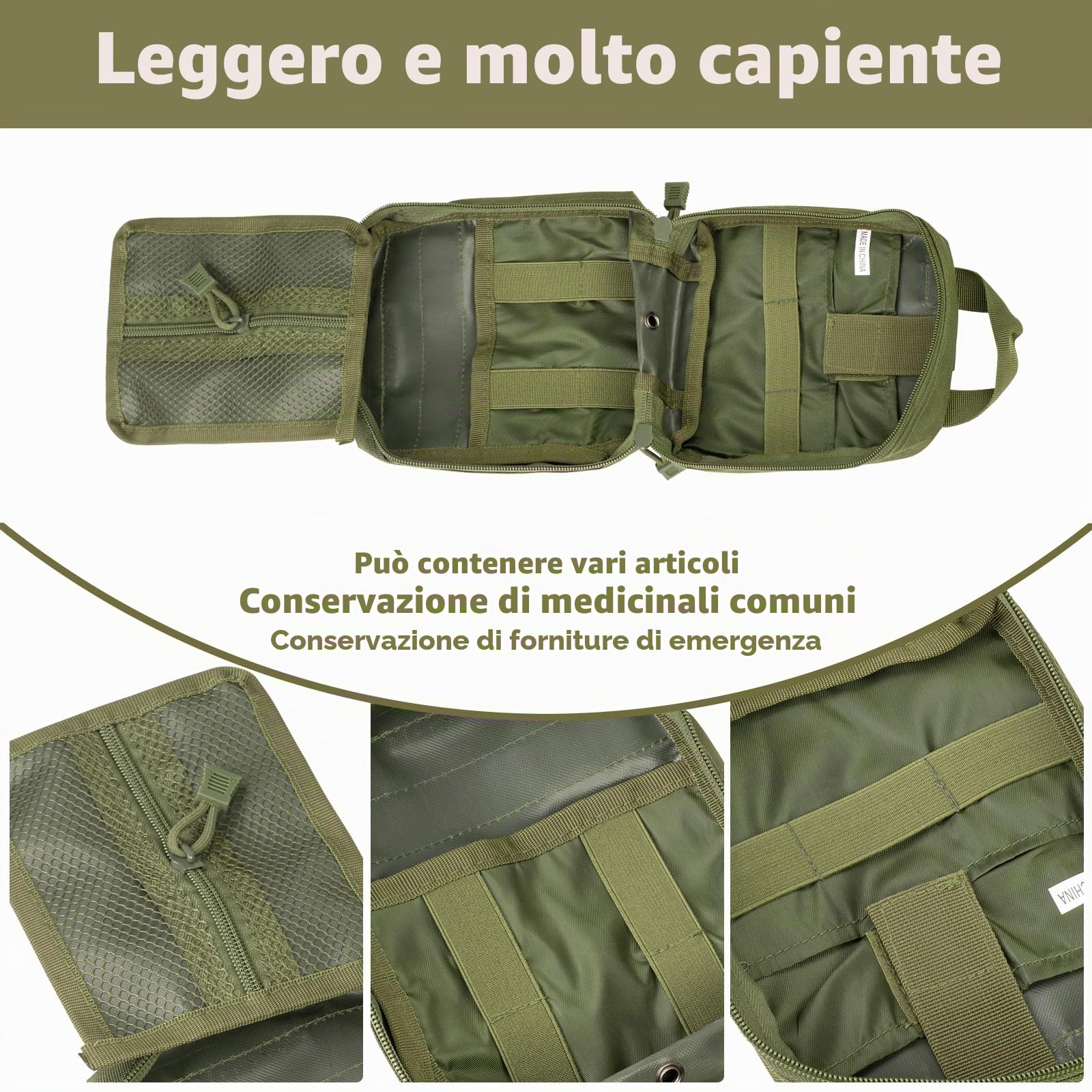 Tentock Borsa di sopravvivenza in tela Borsa all'aperto tattica per l'auto, attrezzatura di emergenza medica per il campeggio escursionistico (Red)