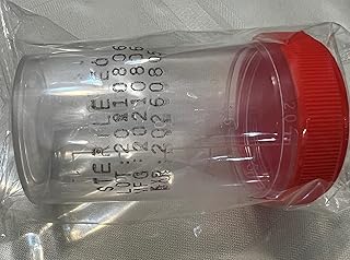 Urine Container 40 ml, Pack of 5, Specimen Cup with Screw on Lids, Leakproof Cups, Test Ovulation Laboratory, Pregnancy Test, Sample Bottle Graduation ML And EO Sterile Plastic Cup (05))