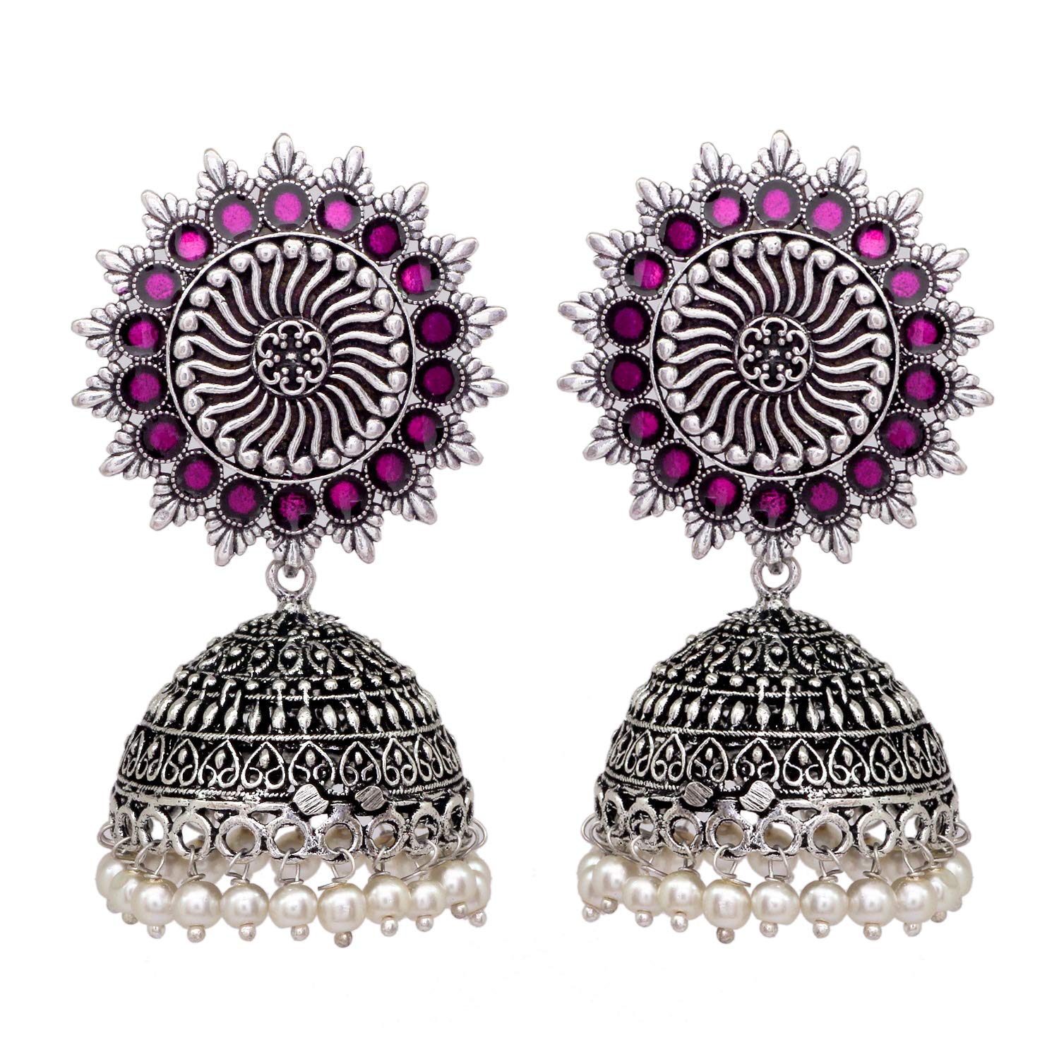 See full amazon price history chart for V L IMPEX Sun Shape Big Size Pink Meena Work Silver Plating Oxidised Jhumka Earring For Girls V L IMPEX Sun Shape Big Size Pink Meena Work Silver Plating Oxidised Jhumka Earring For Girls (B08H1B8Z71) Amazon Price History, Amazon Price Tracker