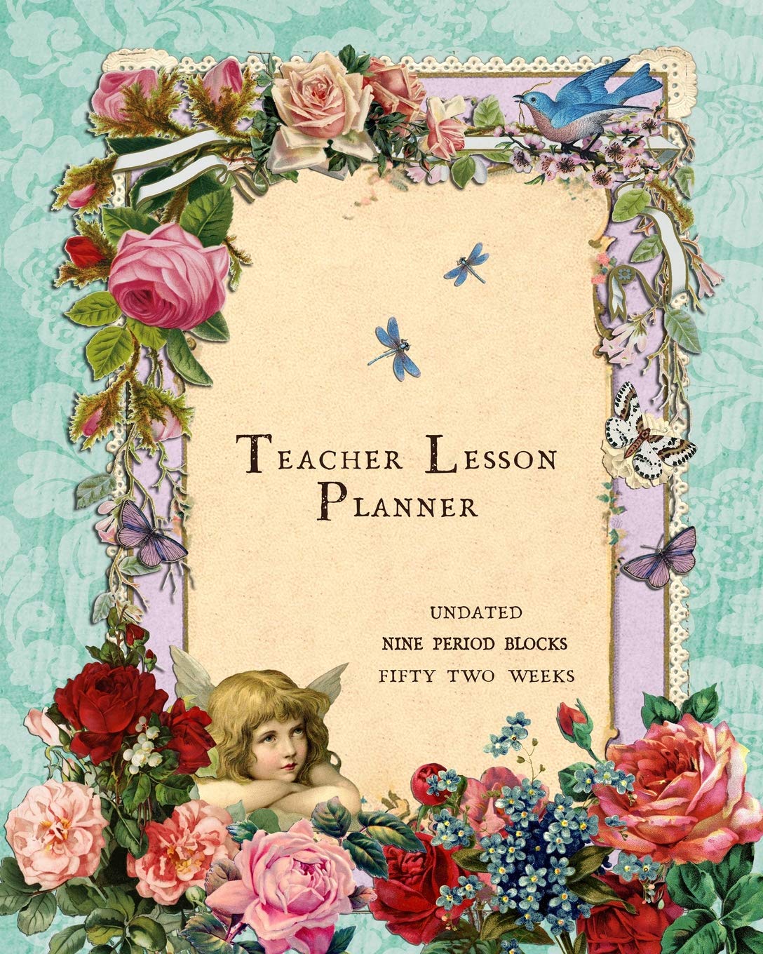 Teacher Lesson Planner: 9 Period Weekly Class Plan; Days Horizontally Across the Top, Green Undated Daily Schedule, 52 Weeks Record Notebook for ... or College, Appreciation Organizer Gift