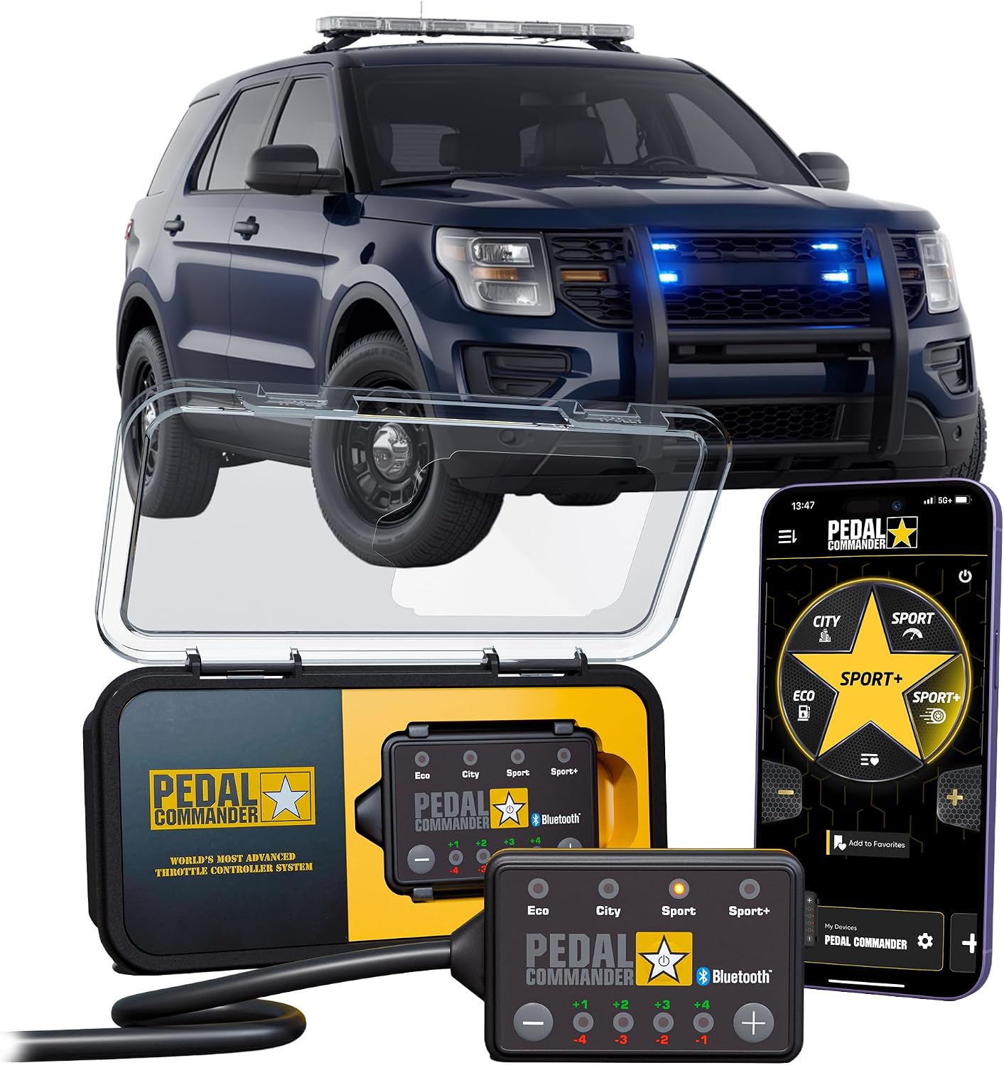 PEDAL COMMANDER for Ford Explorer Police Interceptor Utility 2020+ Throttle Response Controller - Plug-and-Play, 4 Driving Modes, Throttle Controller Performance Mods, App Control, Explorer Parts
