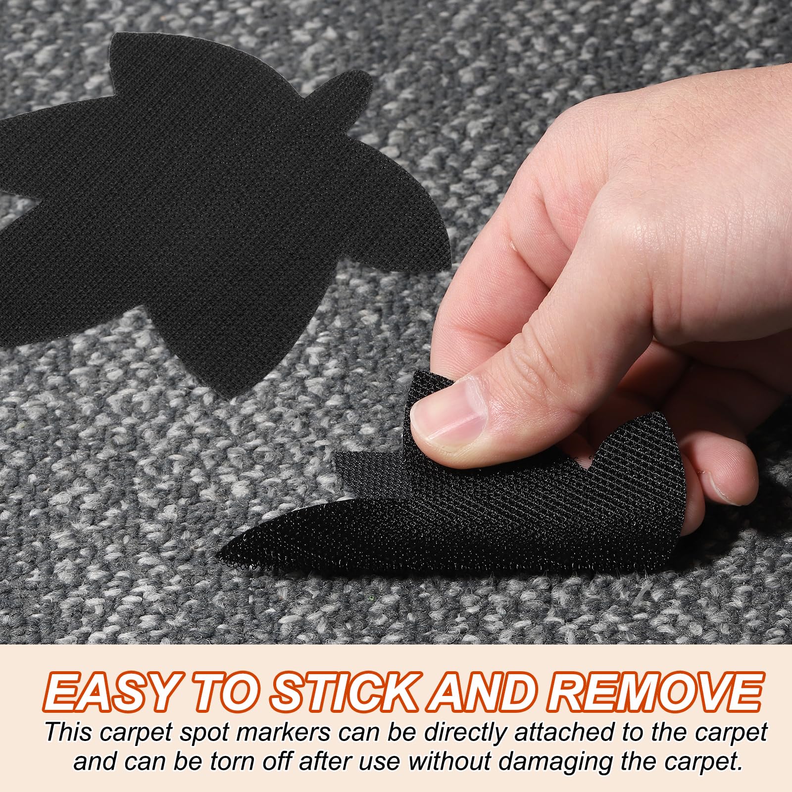 PATIKIL 4 Inch Carpet Spot Markers, 50Pcs Leaf Shape Floor Dots Markers Carpet Spots for Classroom Decoration Elementary Preschool Supplies, Black - Image 3