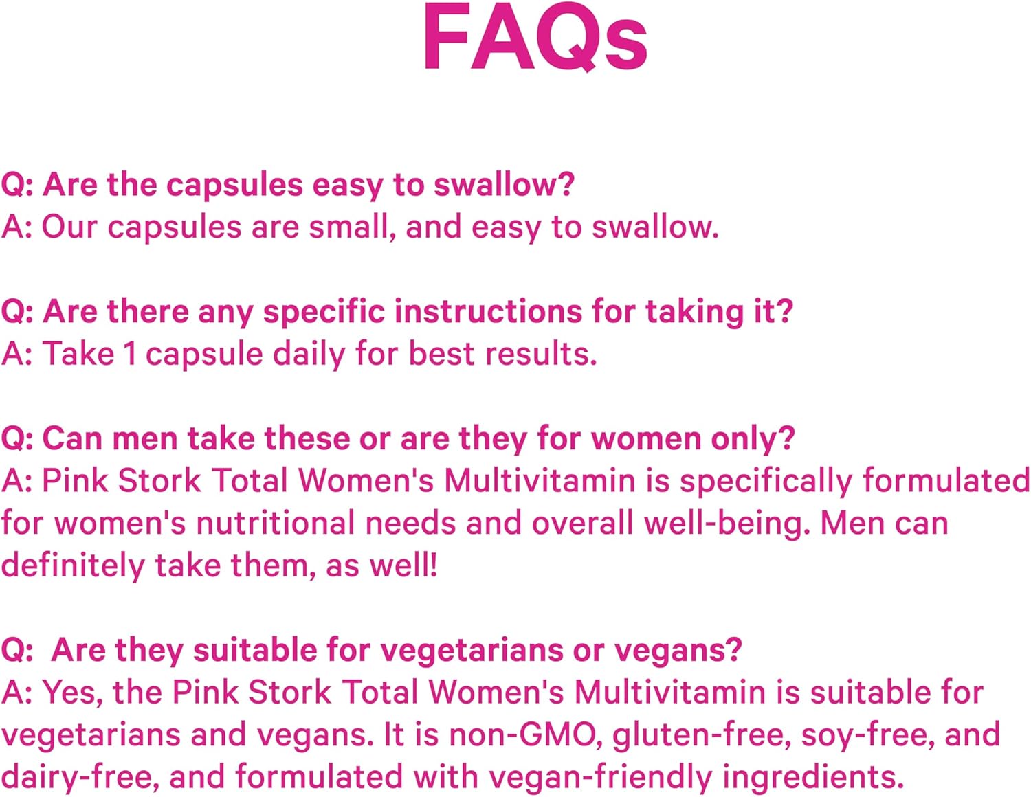 Pink Stork Total Women's Multivitamin - 19 Essential Vitamins for Women & Nutrients – Energy, Metabolism, Hormone, Immune & Mood Support – B6, B12, Biotin, Iron & Zinc – 30 Capsules - Image 9