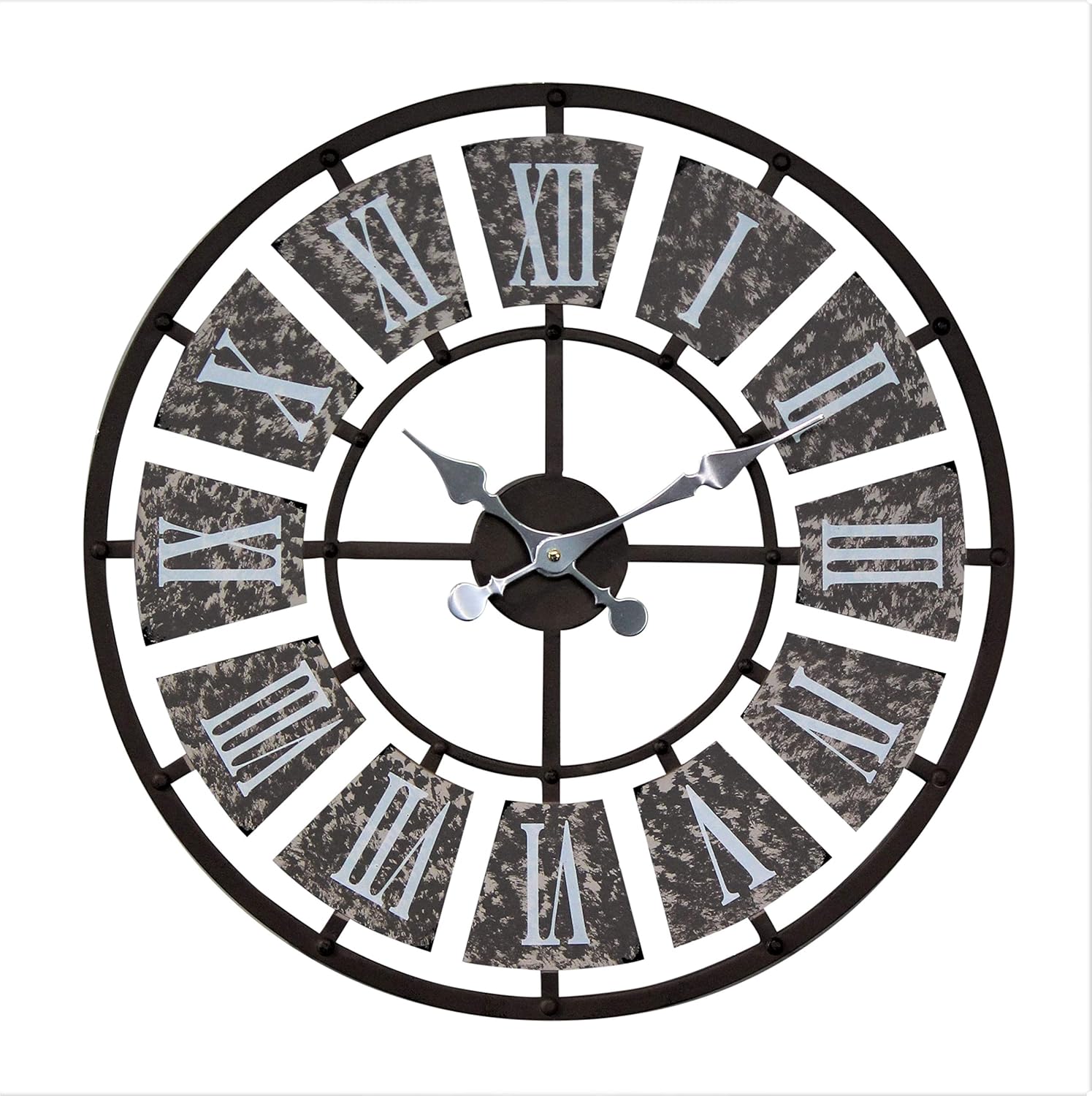 HH Home Hut OUTDOOR GARDEN WALL CLOCK WEATHERPROOF ORNAMENT LARGE