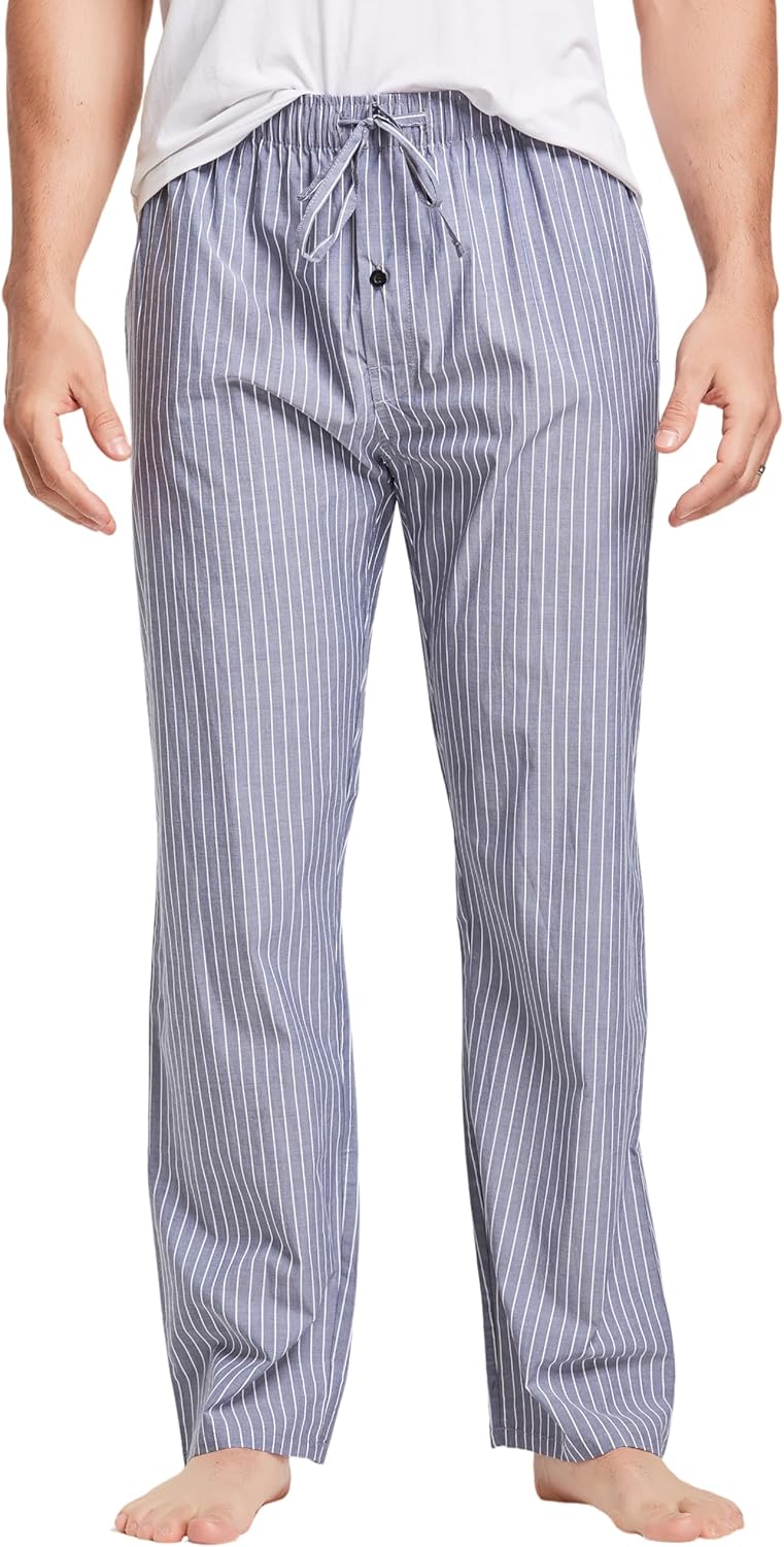 CYZ Mens 100% Cotton Pajama Pants Sleep Lounge Pajamas for Men Woven pj Pants