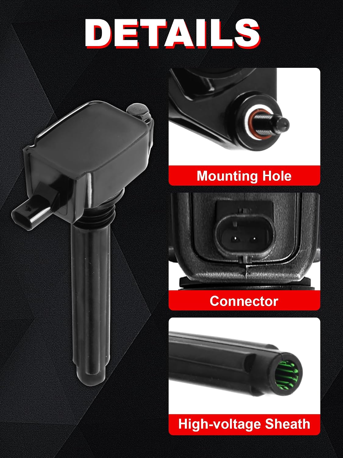 Ignition Coil Pack with Spark Plug UF648 Compatible with 2011-2020 200 300 Town & Country Challenger Charger Durango Journey Grand Cherokee Wrangler 3.6L V6,Set of 6