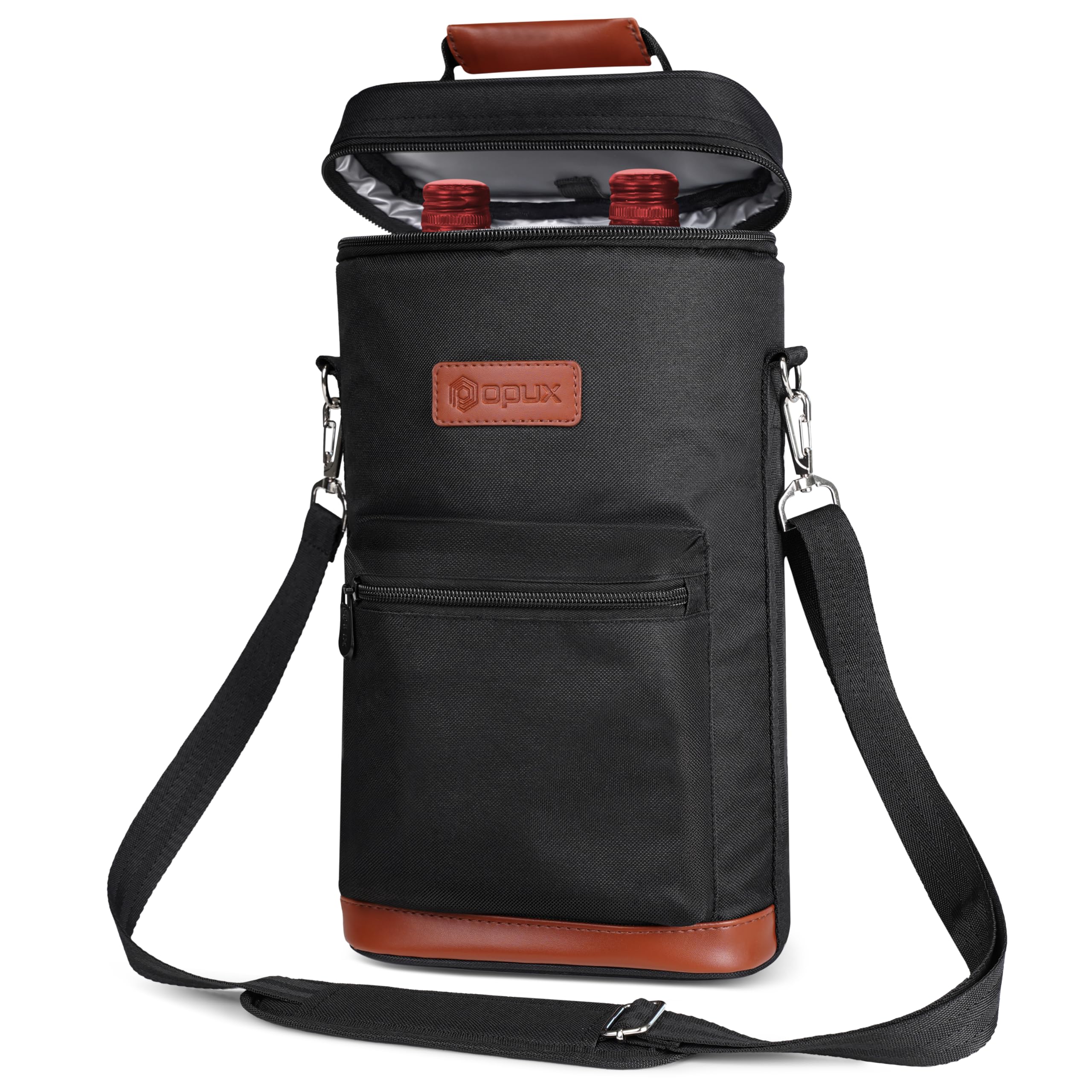 Relaxdays Borsa Porta Bottiglie di Vino e Birra, 9 Scomparti, Portabottiglie e S