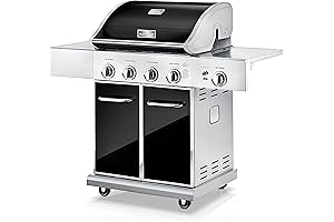 NutriChef Premier Stainless Steel 5-Burner Propane Gas Grill