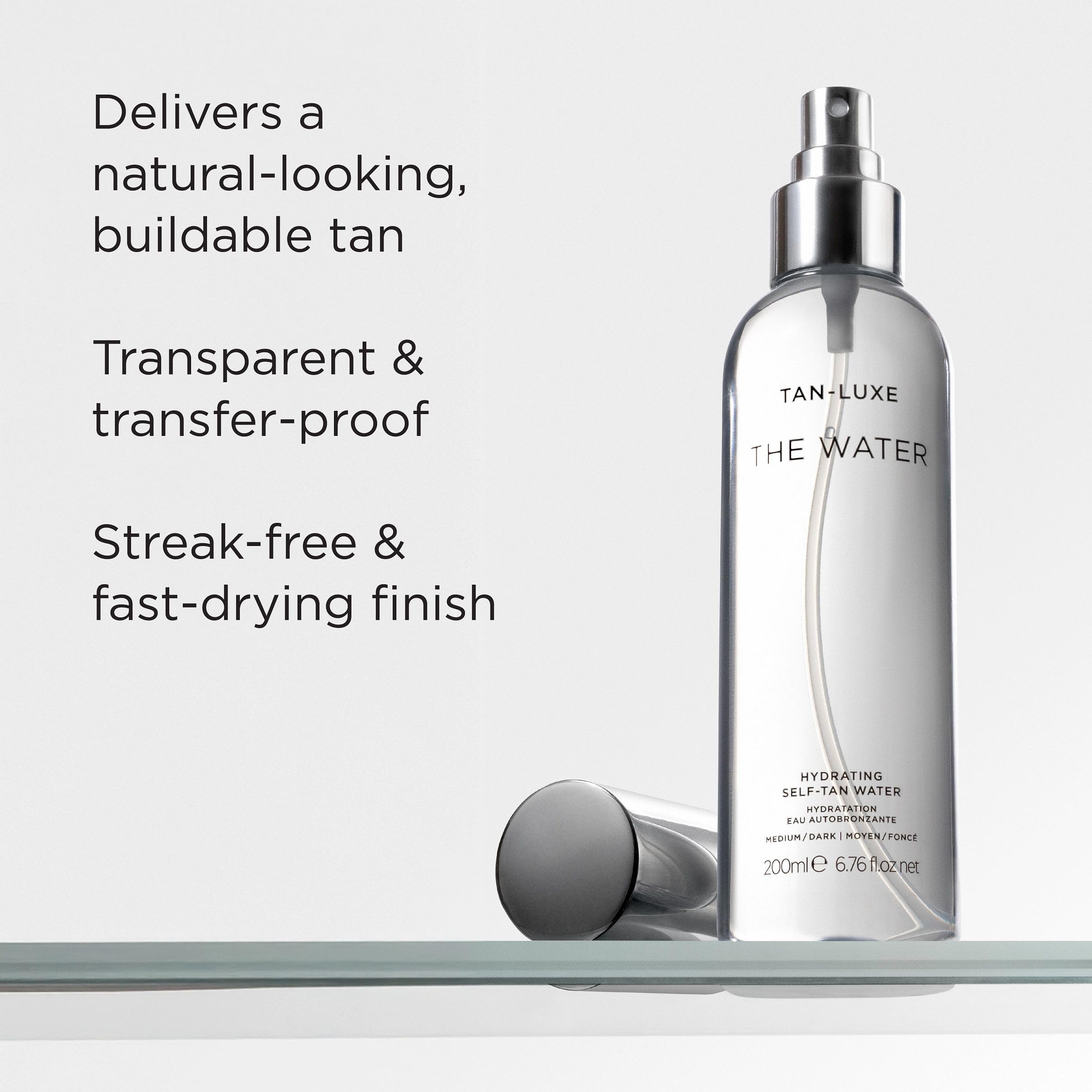 Tan-Luxe The Water : Eau autobronzante hydratante - Clair à moyen, 200 ml