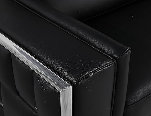 Miniatura 19 de Blackjack Furniture Catania - Moderno juego de sofá de cuero italiano de grano superior para sala de estar con marco de madera dura seca al horno y