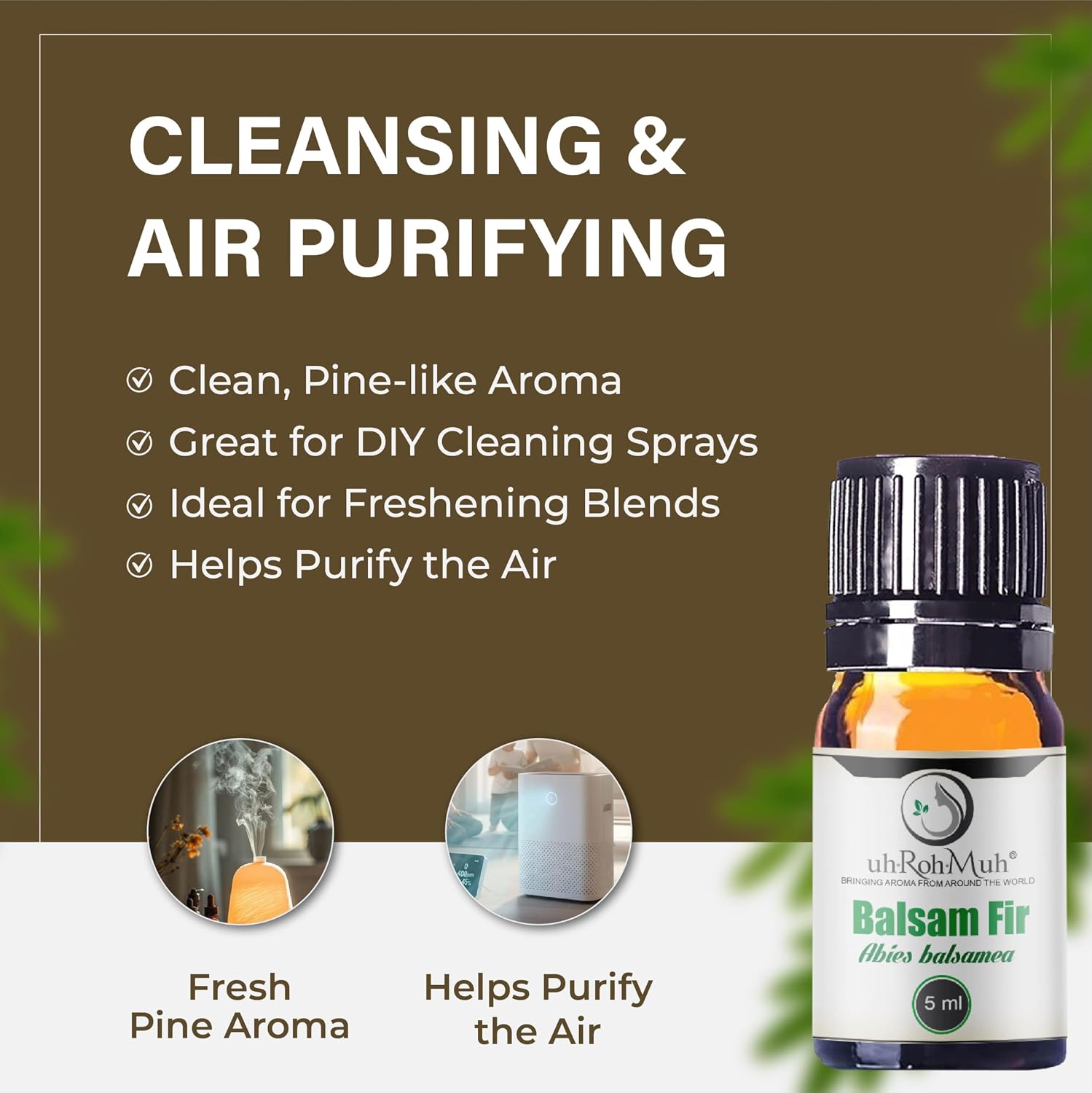 Premium Canadian Fir Balsam Essential Oil - 100% Pure and Vegan Essential Oil - Fresh Evergreen Aroma for Home, Wellness, Aromatherapy and Household Cleaning - Sourced from Canada 5ml