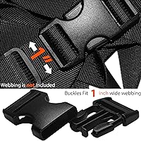 Vista 3 de Buckles for 1" Straps: 6 set Side Release Buckle and 12 pcs Tri-Glide Sliders Fit 1 inch (25 mm) Wide Nylon Webbing, Plastic Snap Clip Quick