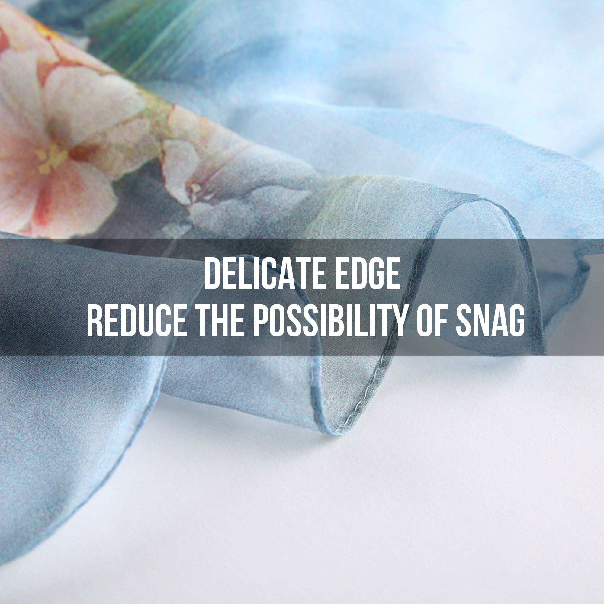 STORY OF SHANGHAI Sciarpa di 100% Seta da Donna Foulard Chiffon con Fantasie Orientale Semi-Trasparente