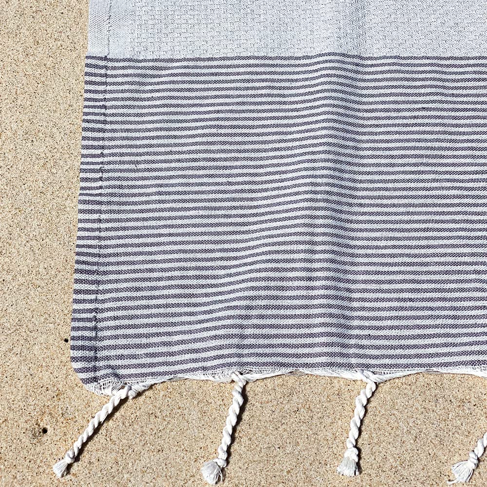 SOLTAKO Fouta Plage - Nid d'Abeille - Lot de 2 Fouta XXL - Serviette Plage Anti Sable - Drap de Bain pour Hammam, Sauna - Serviette Grande Taille - 100x200 cm - Drap 2 Personnes