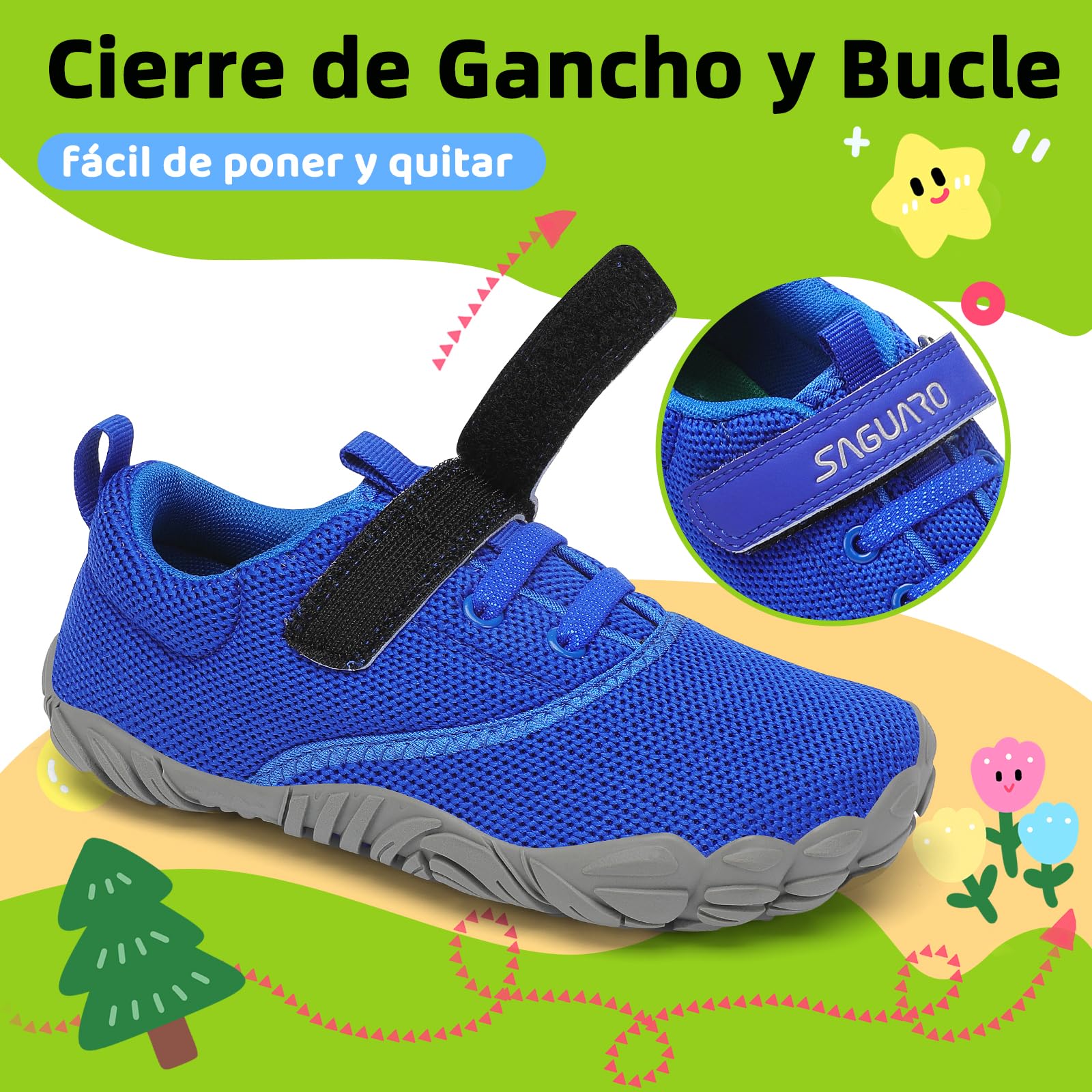 SAGUARO Zapatillas Barefoot Niños Antideslizantes y Ligeras Calzado Descalzos, Talla 24-36 - 4