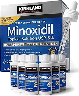 Minoxidil for Men Liquid, Extra Strength Hair Regrowth Treatment 5%, 6 Months Supply - Upgraded Dropper Applicator and Bonus Free Guide Included