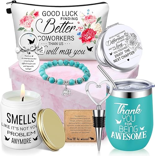Regalos de despedida, regalo de despedida para compañeras de trabajo, regalo de despedida de la suerte, caja de regalo de Navidad para compañera de